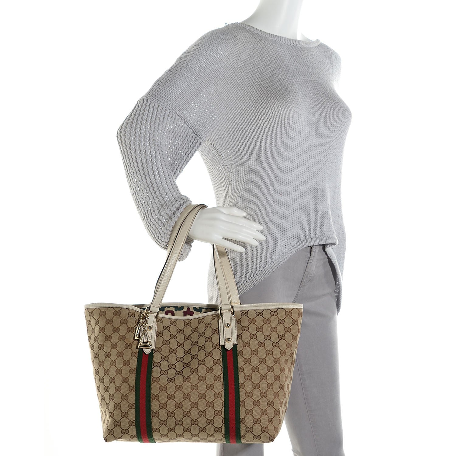 Gucci Monogram Jolicoeur Large Tote Off White 2 of 7