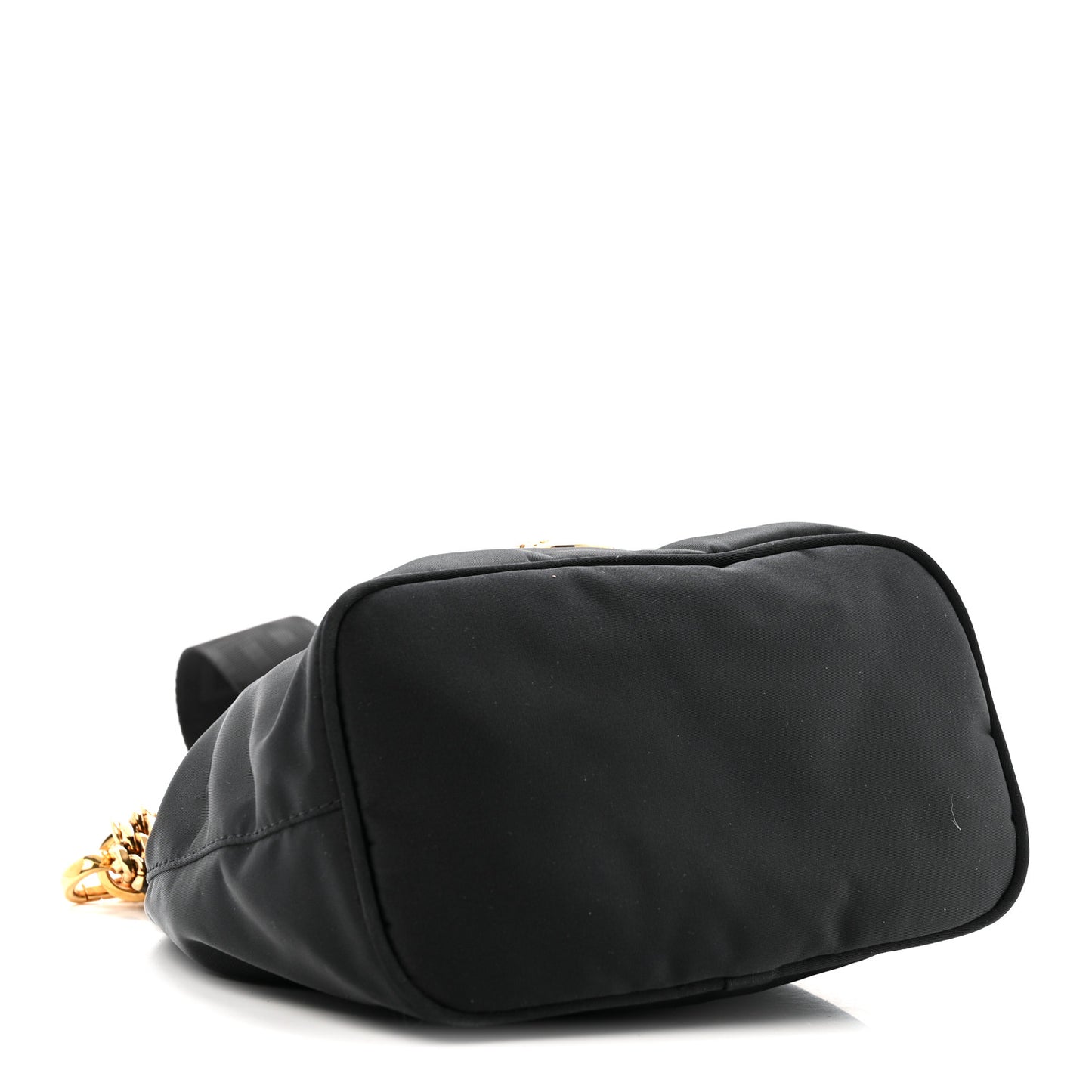 Nylon Medusa Drawstring Bucket Bag Black