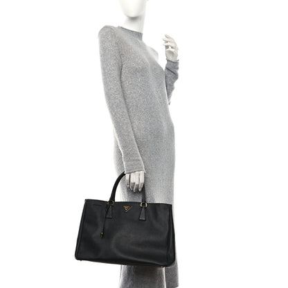 Prada Saffiano Lux Large Tote Black 2 of 8