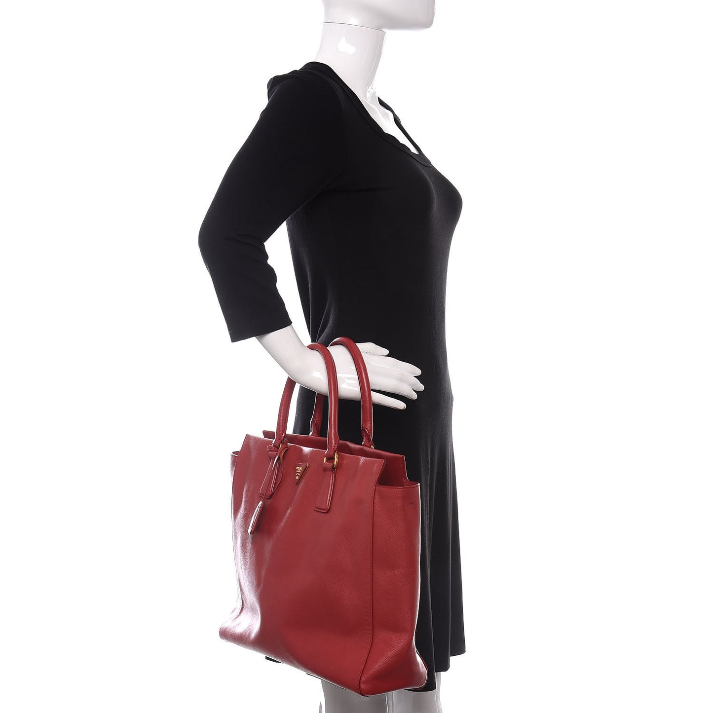 Saffiano Lux Shopping Tote Fuoco