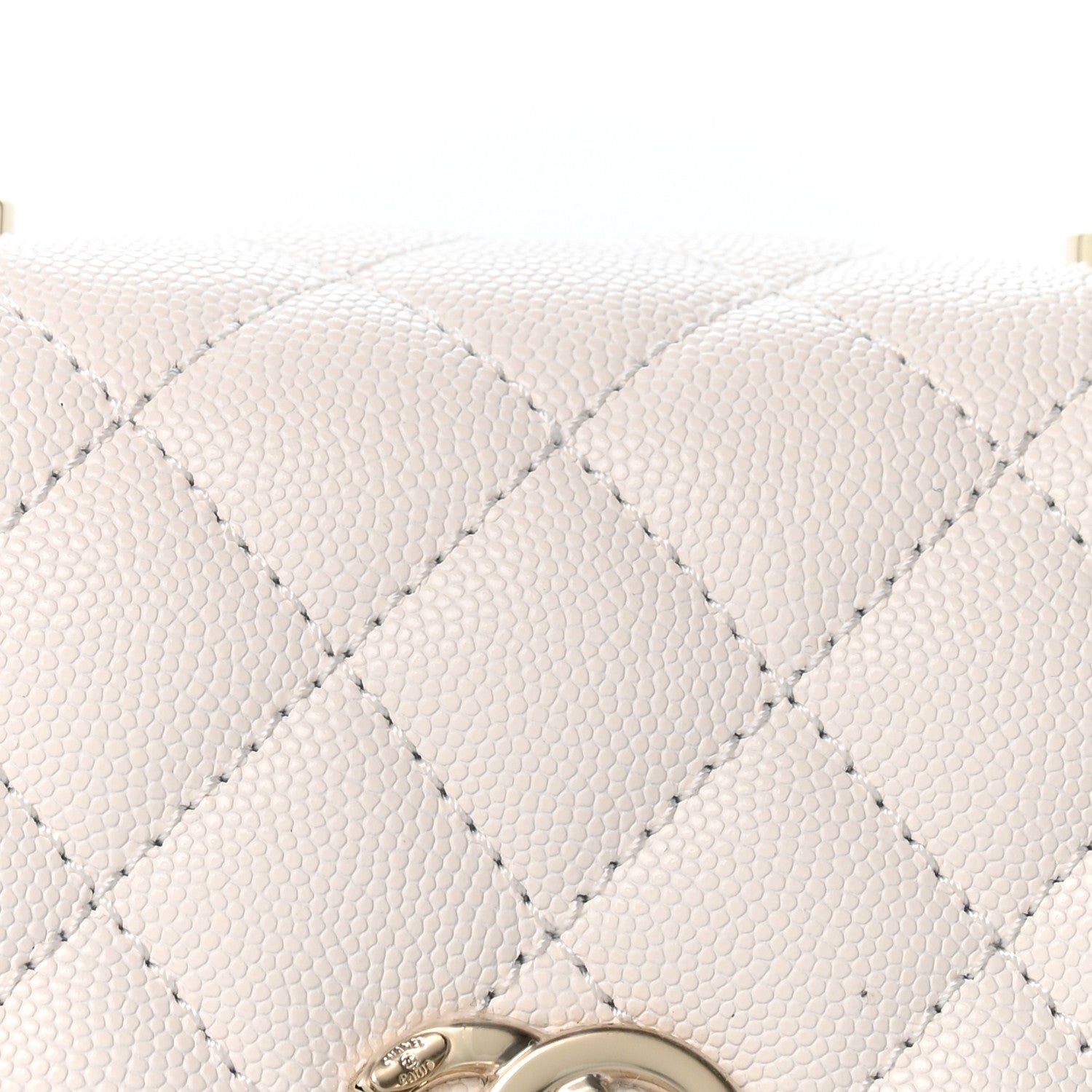 Chanel Caviar Quilted Mini Coco Handle Flap White 8 of 10