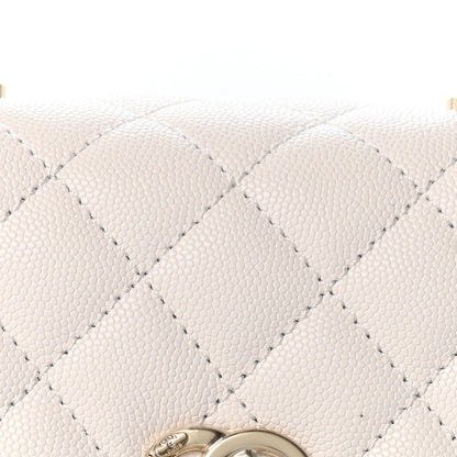 Chanel Caviar Quilted Mini Coco Handle Flap White 8 of 10