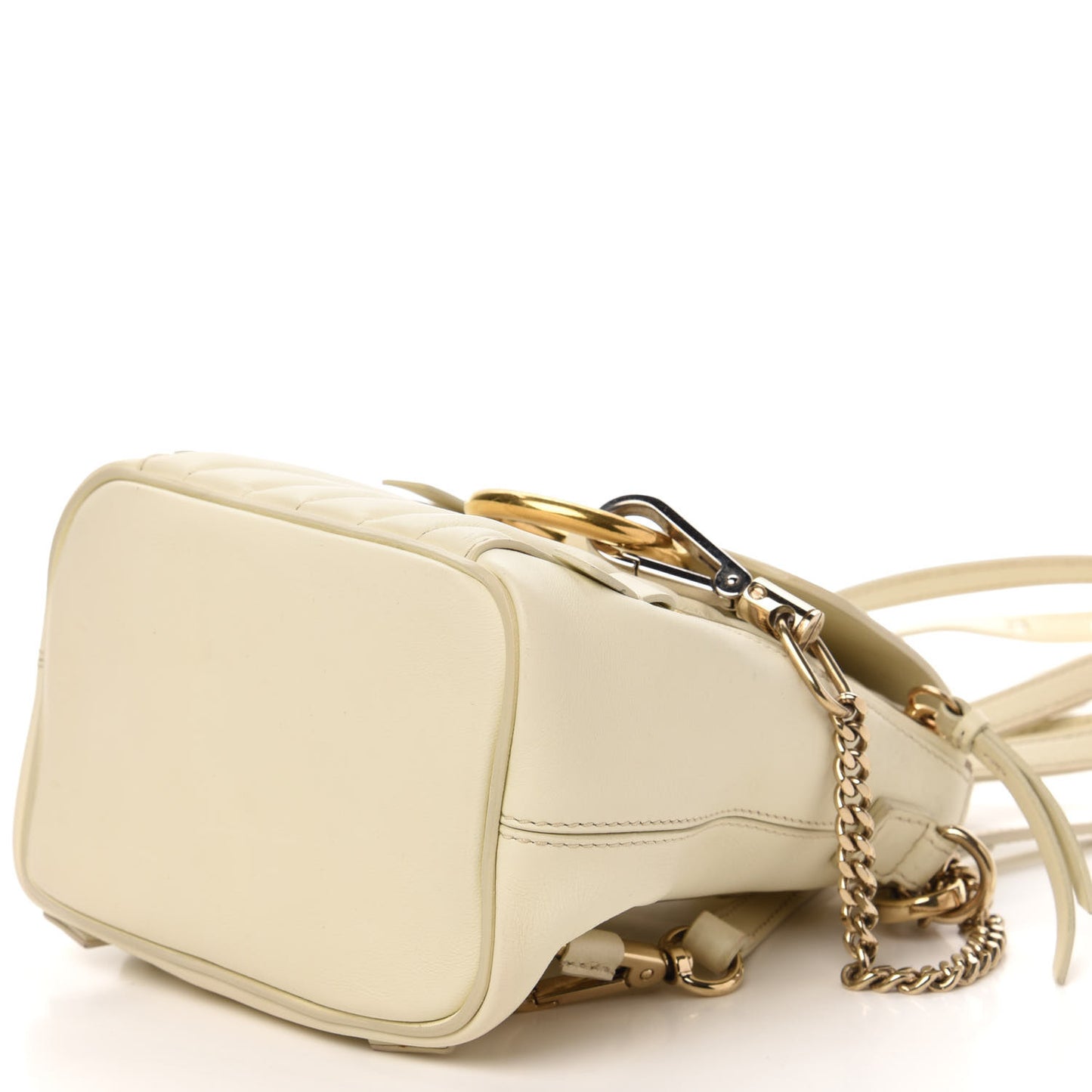 Calfskin Quilted Mini Faye Backpack Natural White