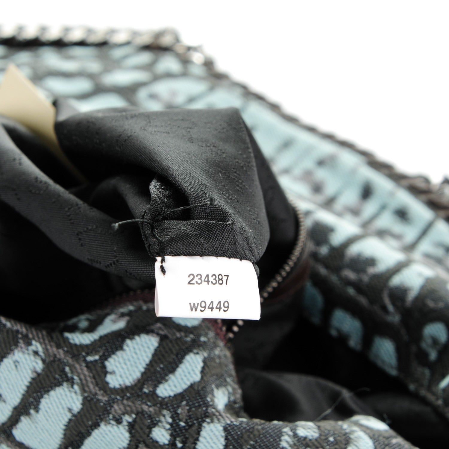 Stella McCartney Jacquard Crocodile Print Small Falabella Fold Over Tote Teal 8 of 9