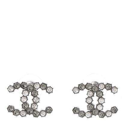 Chanel Crystal CC Earrings Silver 1 of 5
