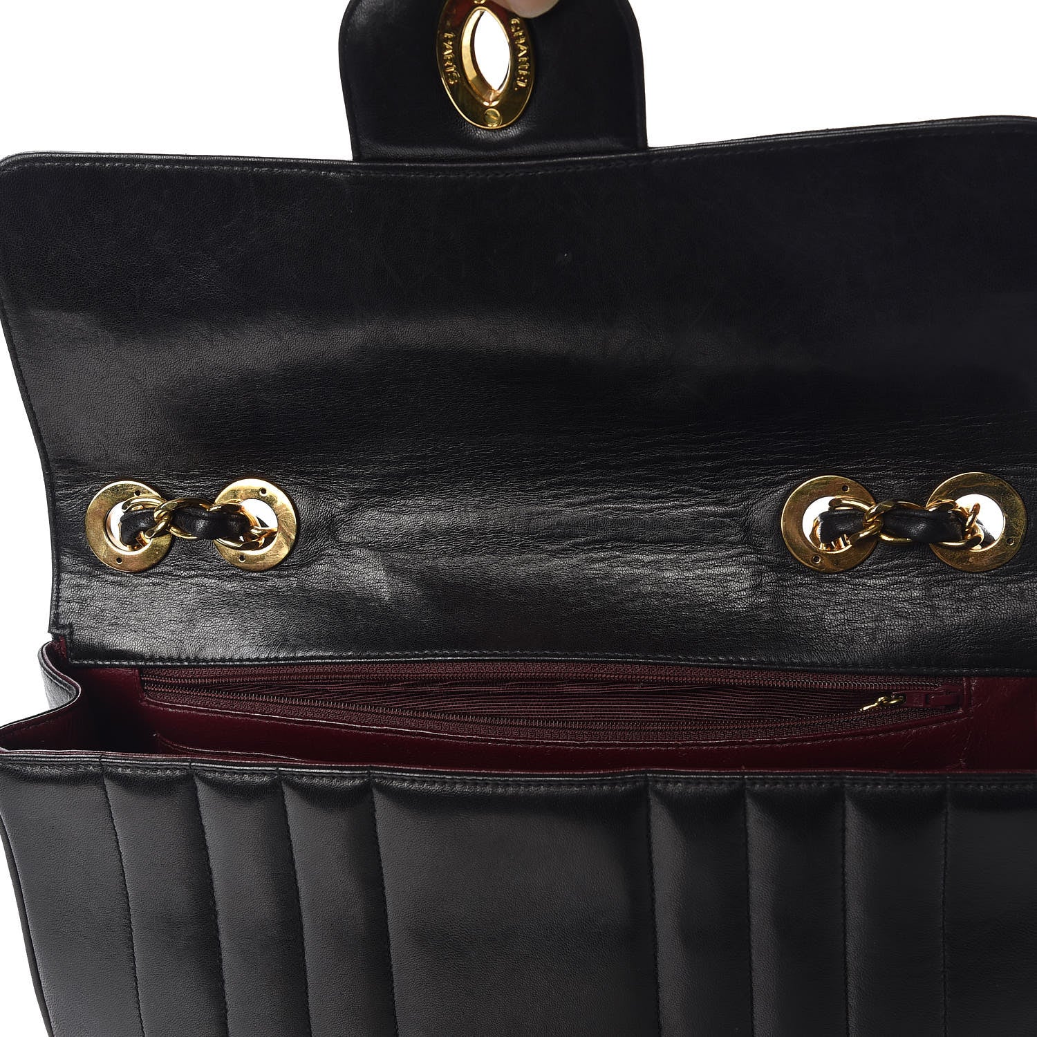 Chanel Lambskin Vertical Quilt Jumbo Flap Black 10 of 17