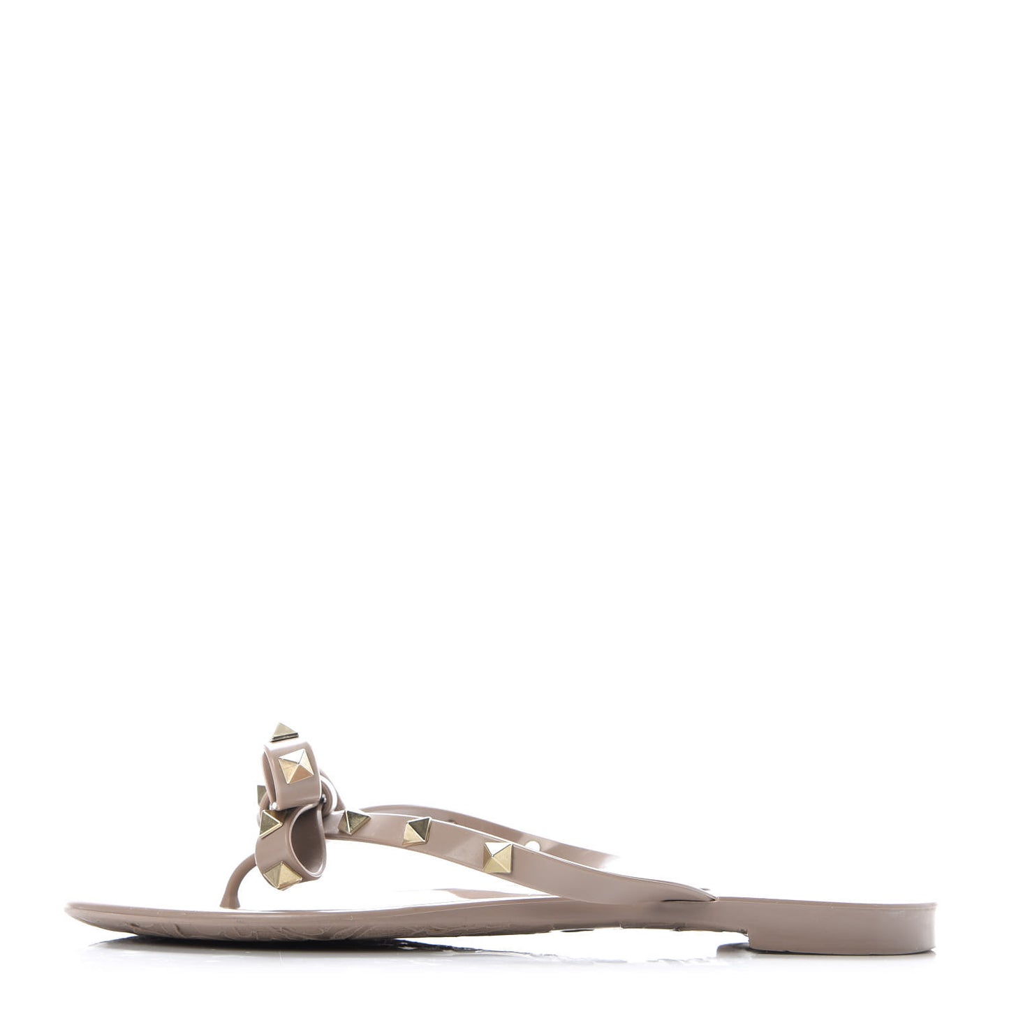 PVC Jelly Rockstud Bow Thong Sandals 37 Poudre