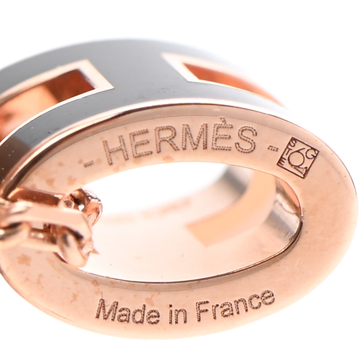 Hermes Lacquered Rose Gold Mini Pop H Pendant Necklace Black 6 of 8