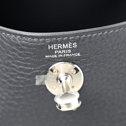 Hermes Taurillon Clemence Mini Lindy 20 Ardoise 6 of 10
