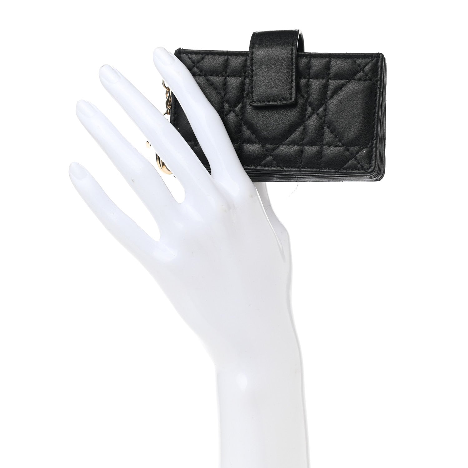Christian Dior Lambskin Cannage Lady Dior 5-Gusset Card Holder Black 2 of 8