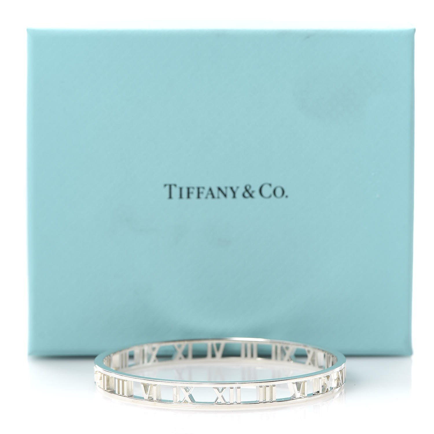 Tiffany Sterling Silver Narrow Atlas Open Bangle Bracelet 5 of 5