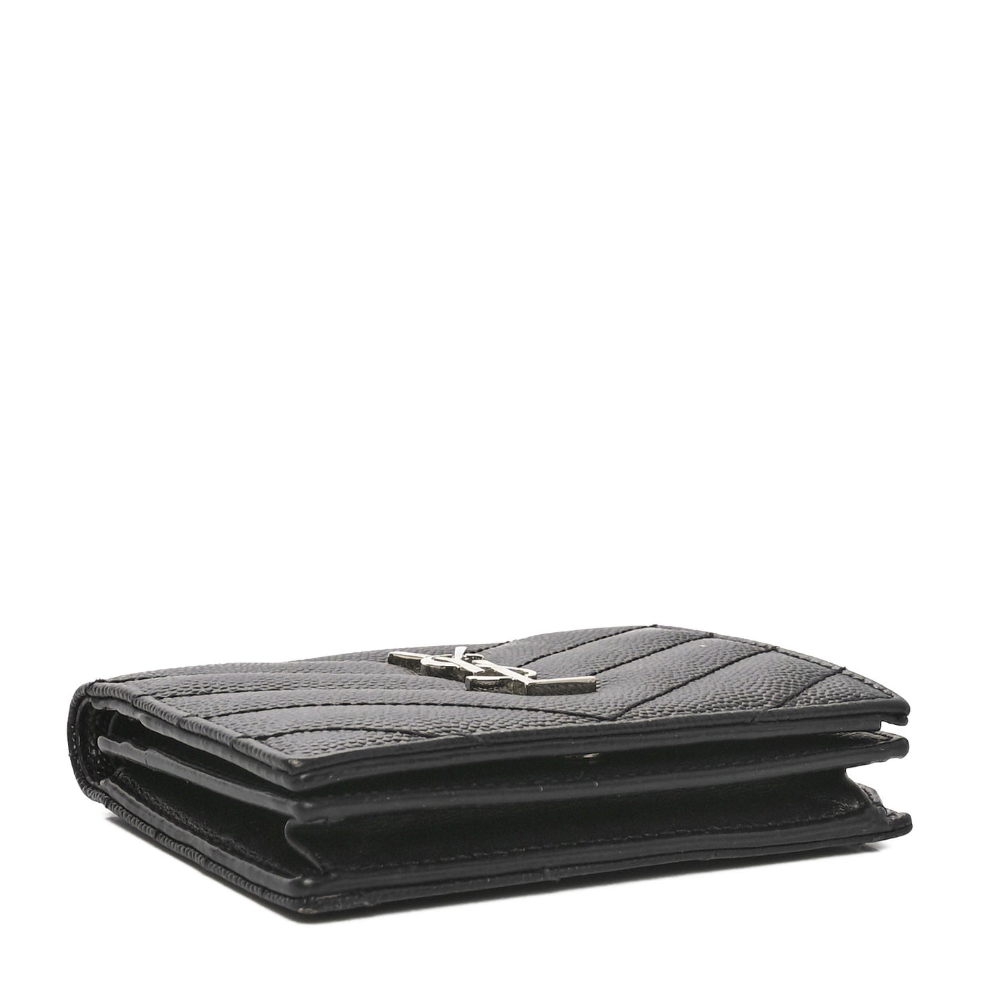 Grain De Poudre Matelasse Chevron Monogram Card Case Black