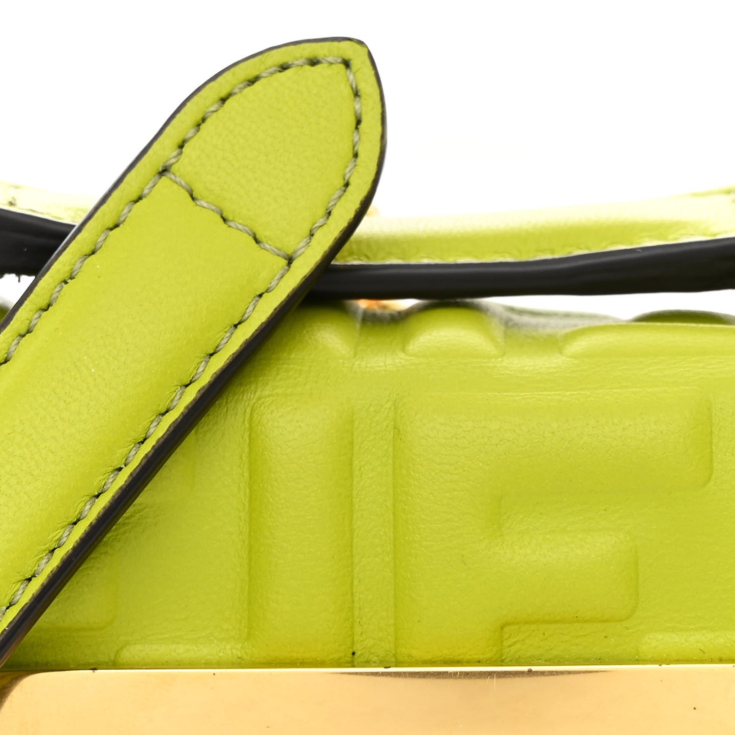 Nappa Matisse FF Embossed Nano Chain Baguette Wasabi