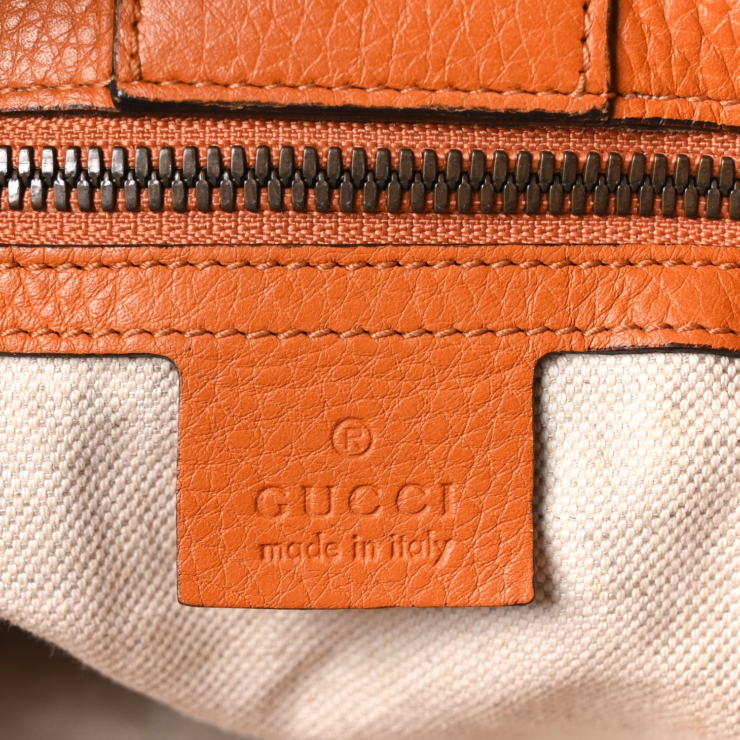 Gucci Cellarius Calfskin Large Bamboo Shopper Tote Orange 6 of 10