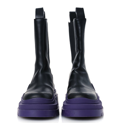 Bottega Veneta Calfskin The Tire Chelsea Boots 38 Black Plum 3 of 13