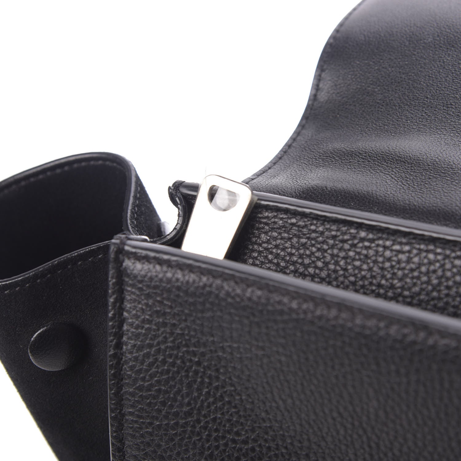 Celine Drummed Calfskin Suede Small Trapeze Black 11 of 13