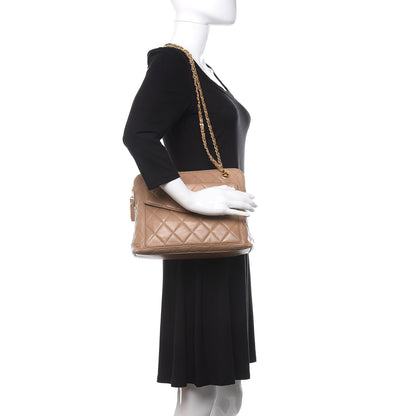 Chanel Lambskin Quilted Flap Shoulder Bag Beige 2 of 10