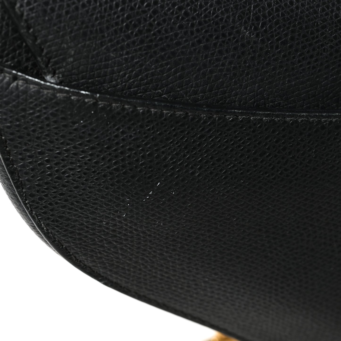 Grained Calfskin Mini Saddle Bag Black
