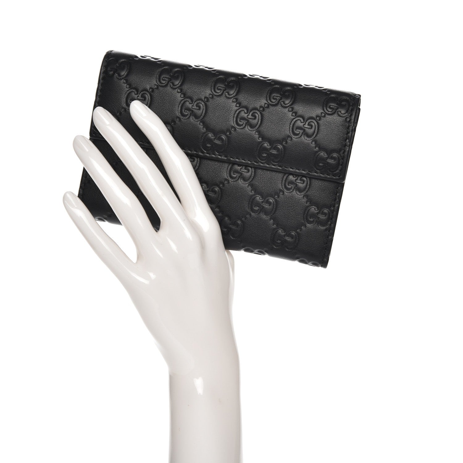 Gucci Guccissima Continental Flap Wallet Black 2 of 8