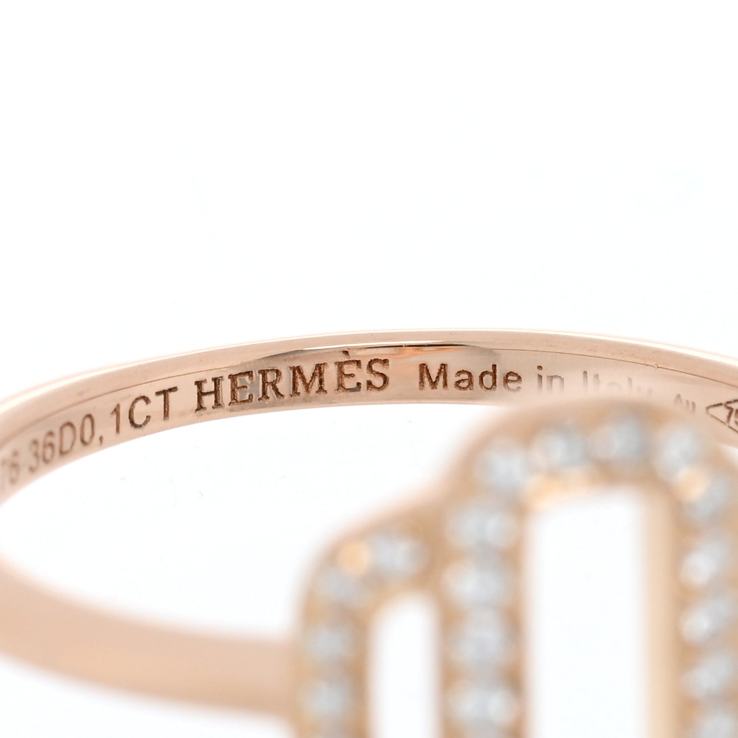 18K Rose Gold Diamond Attelage Ring 50 5.25
