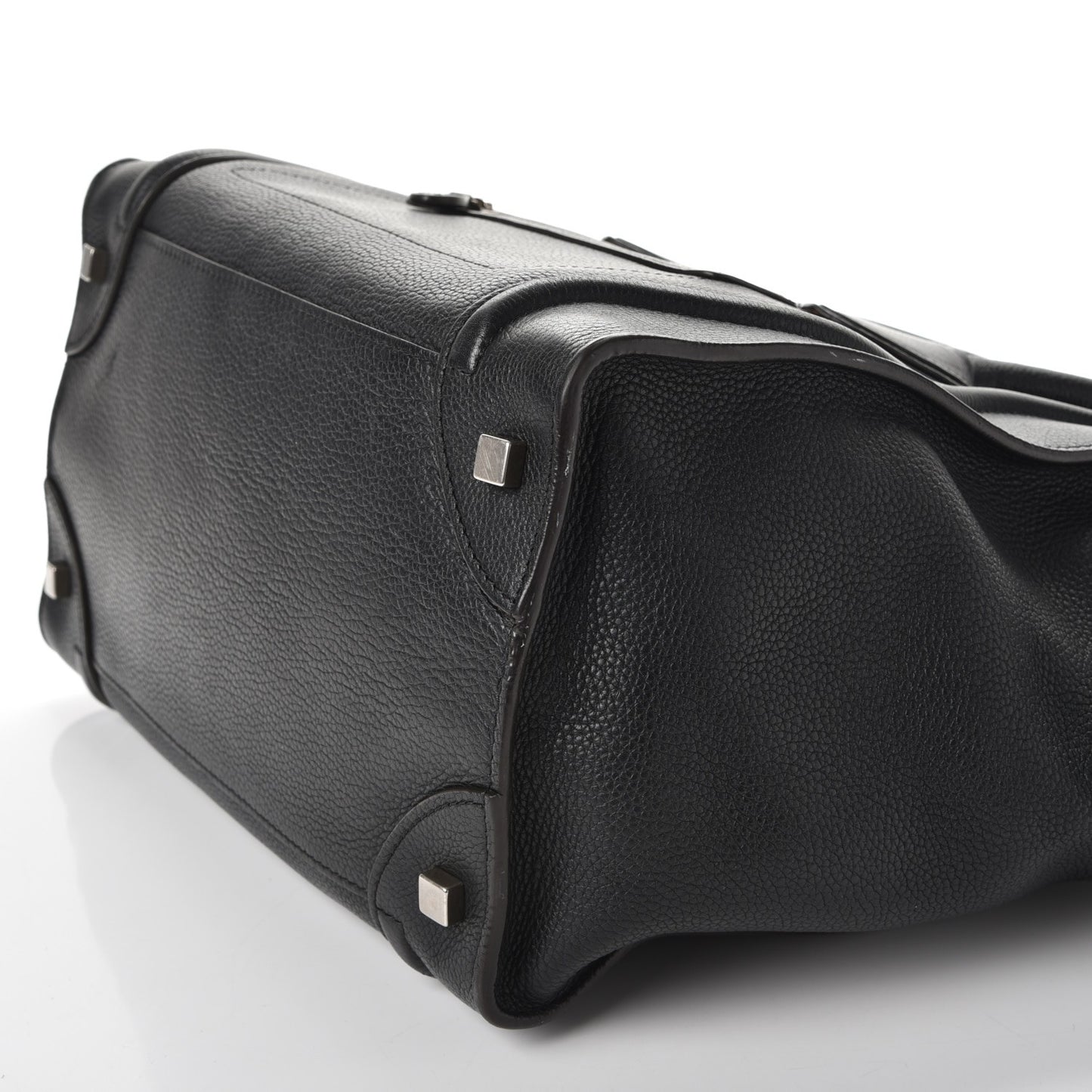 Drummed Calfskin Mini Luggage Black