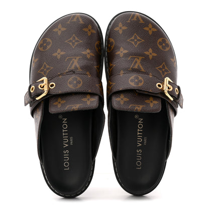 Louis Vuitton Patent Monogram Womens Cosy Flat Comfort Clog Mules 38 Brown 2 of 10