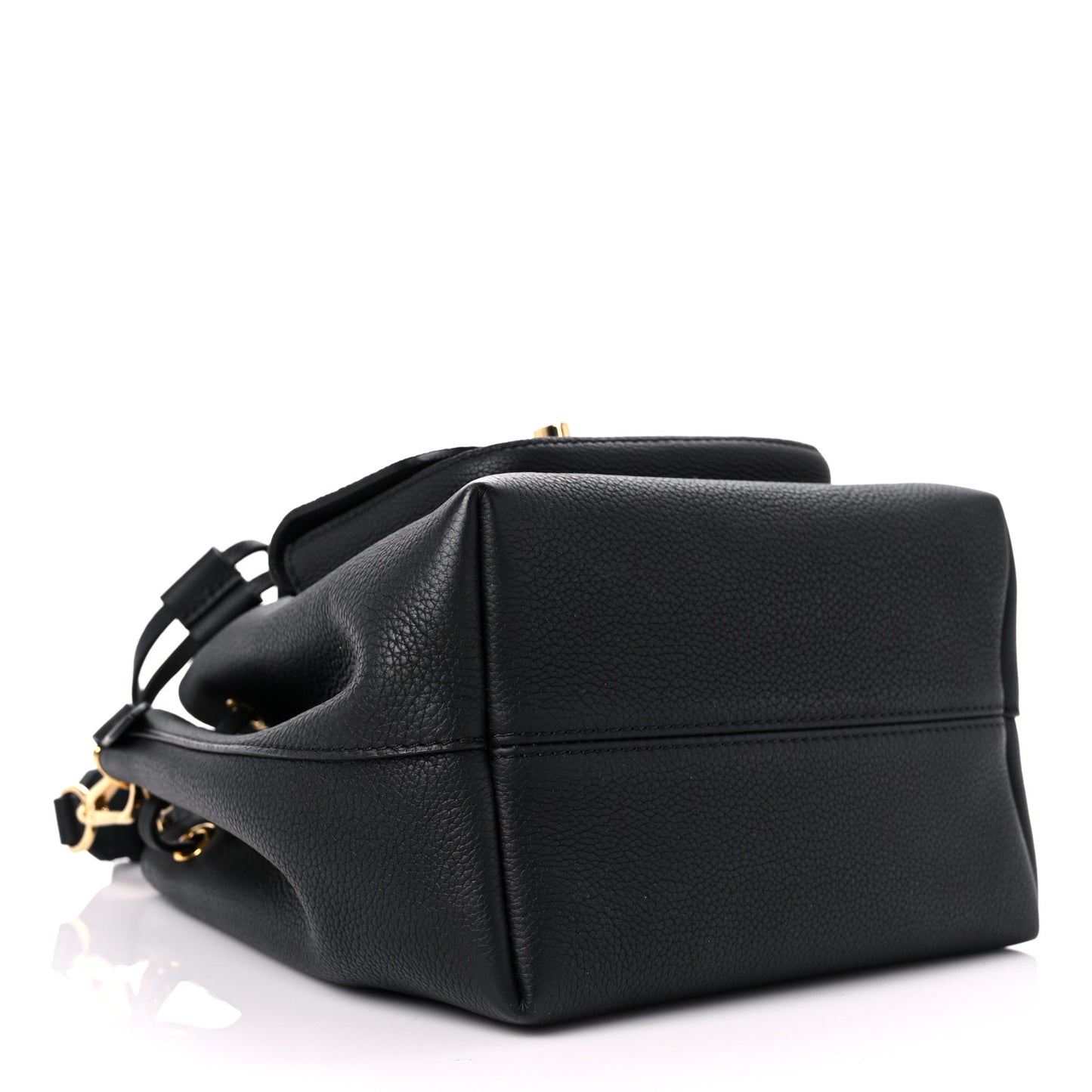 Calfskin Lockme Bucket MM Black