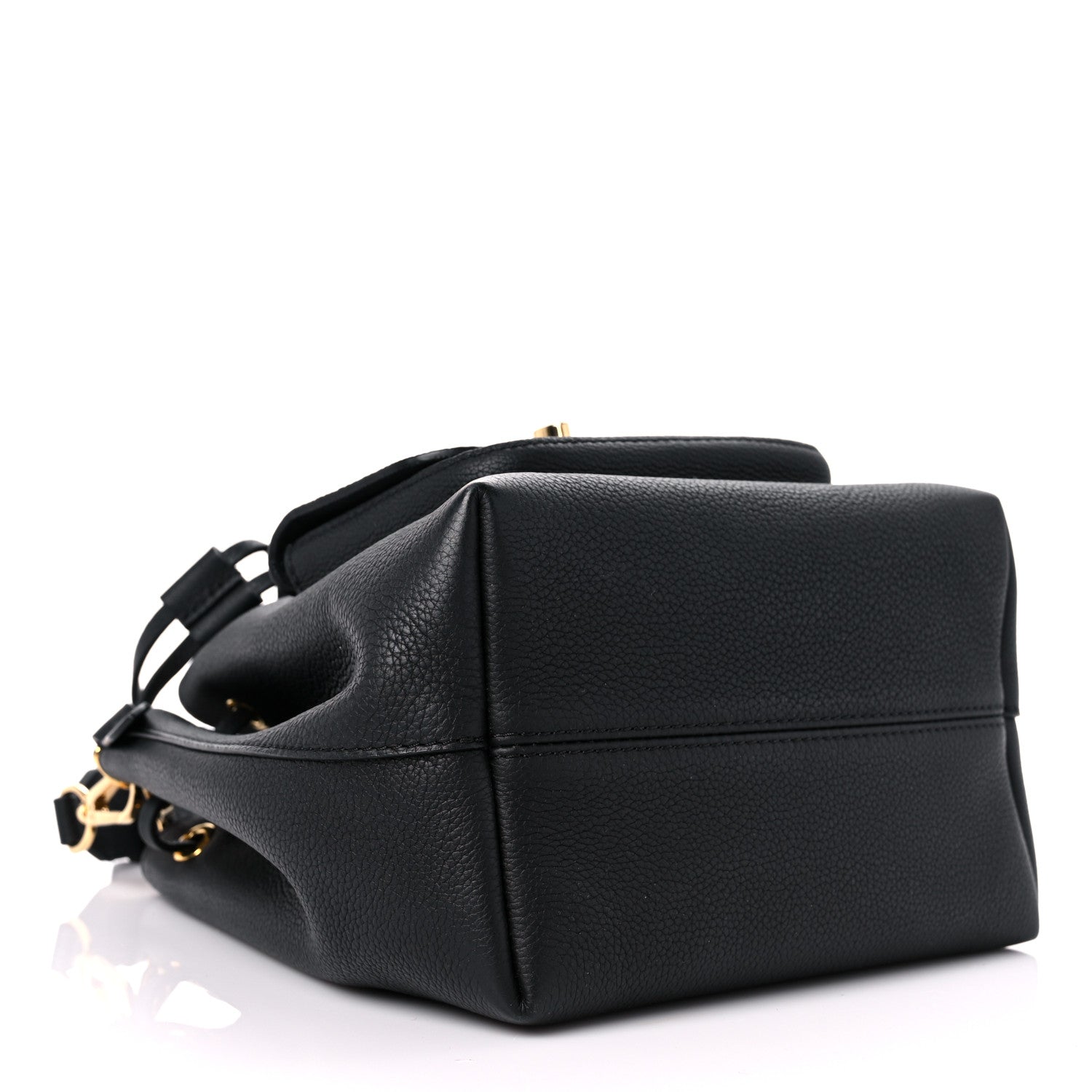 Louis Vuitton Calfskin Lockme Bucket MM Black 4 of 12