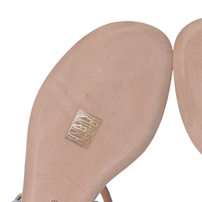 Valentino Garavani Calfskin Colorblock Rockstud Ankle Wrap Flat Thong Sandals 39.5 Multicolor 10 of 12