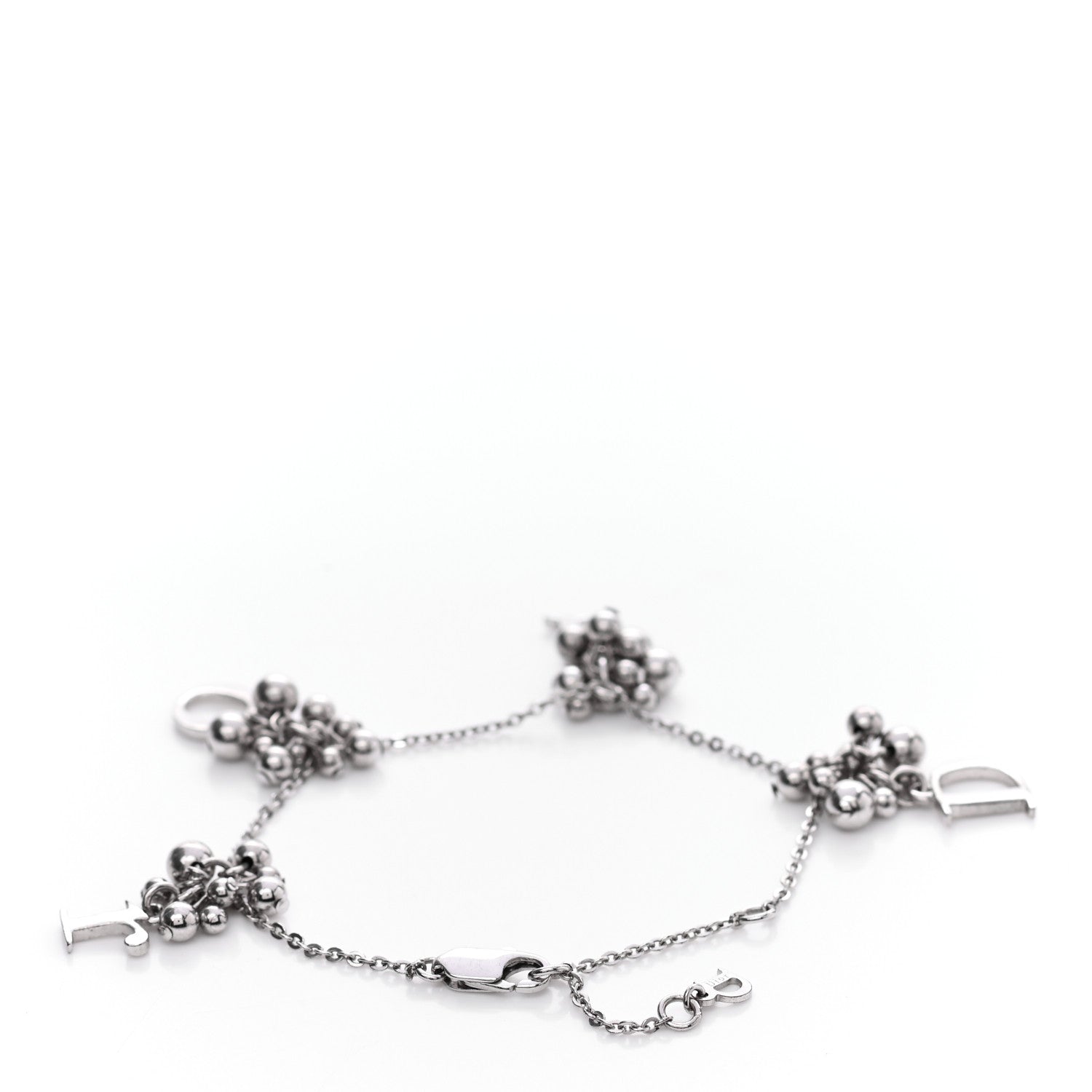 Christian Dior Metal Logo Charm Bracelet Silver 3 of 6