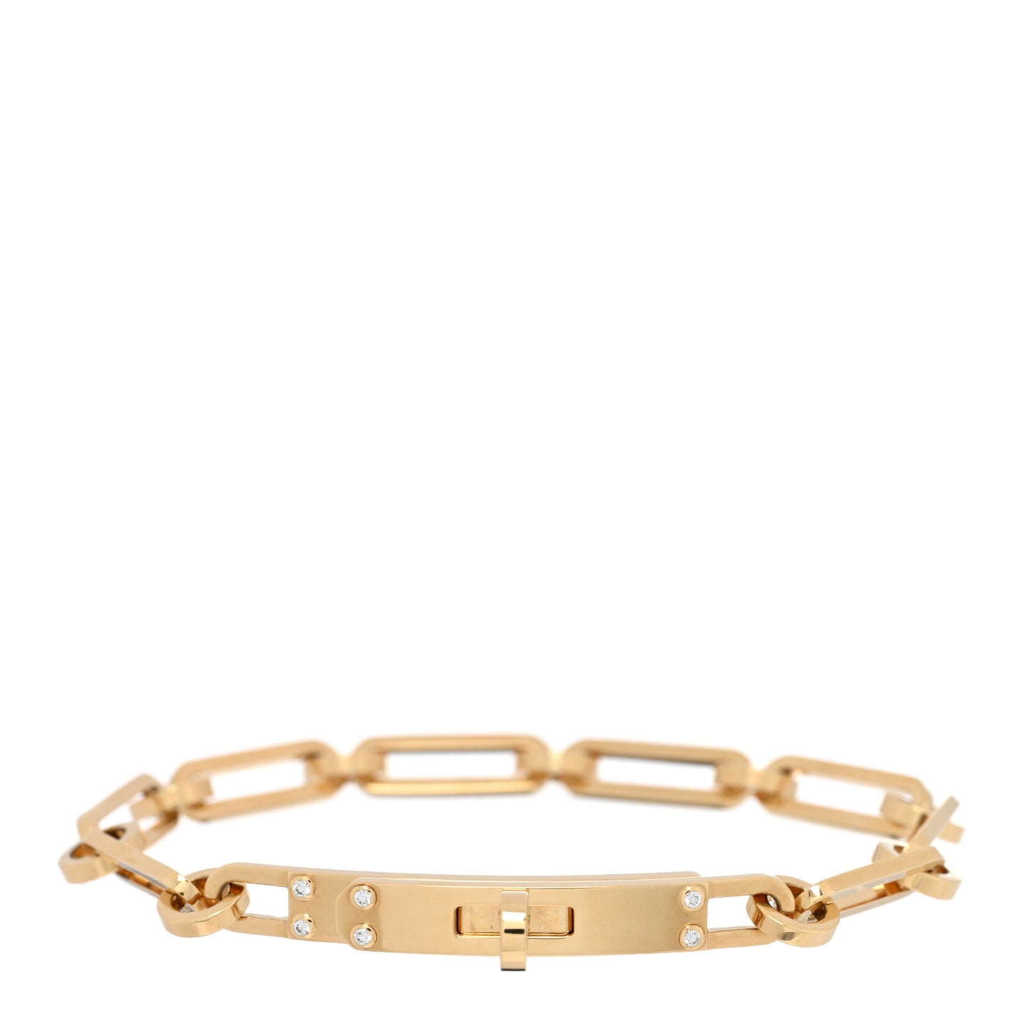 18K Yellow Gold Diamond PM Kelly Chaine Bracelet XS