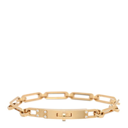 Hermes 18K Yellow Gold Diamond PM Kelly Chaine Bracelet XS 1 of 4