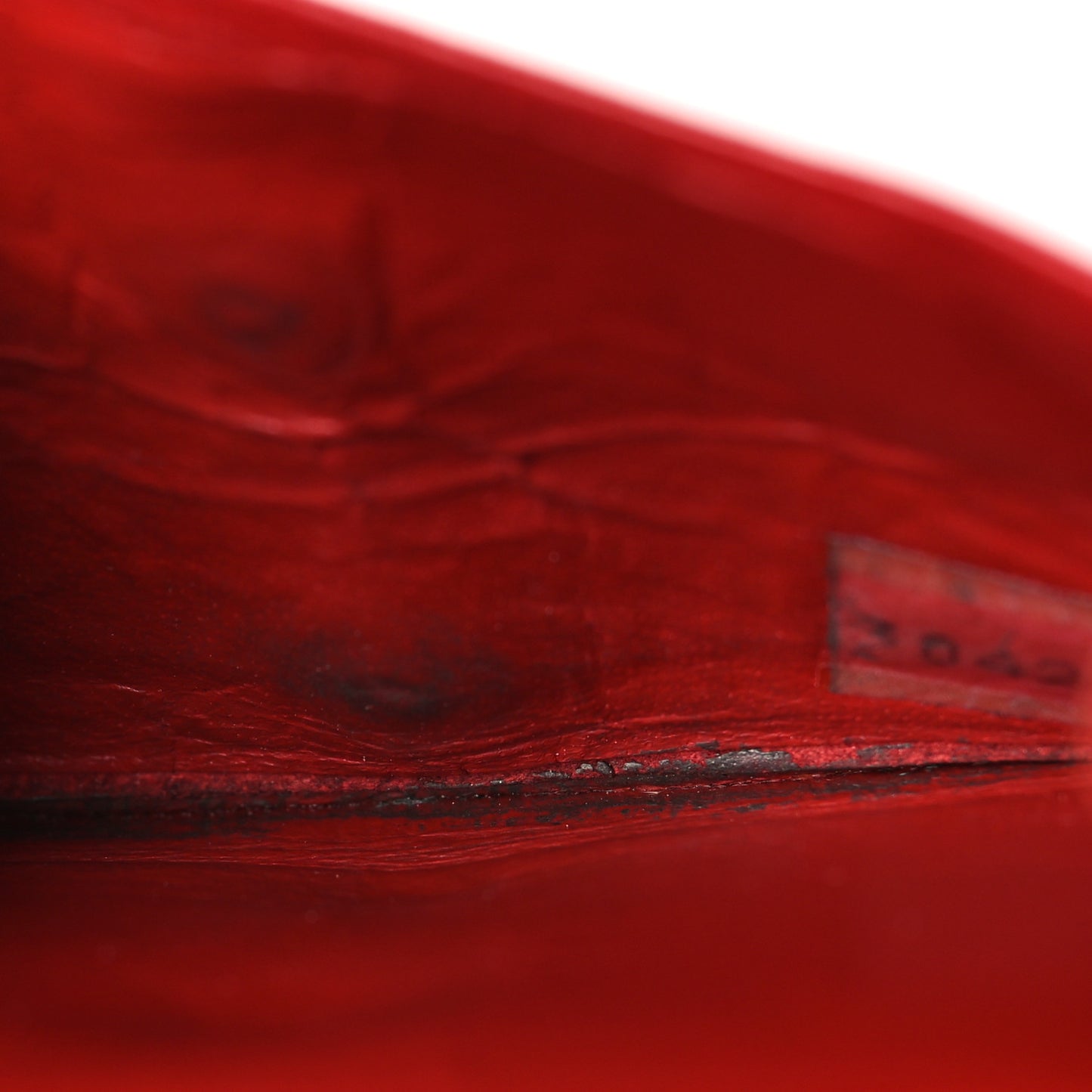 Lambskin Diamond Stitched Flap Card Case Red