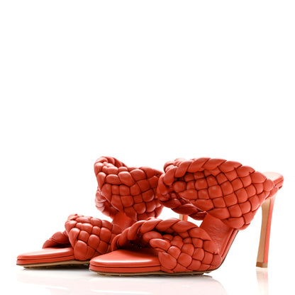 Bottega Veneta Nappa Twisted Padded Intrecciato Curve Slide Sandals 37 Paprika 4 of 10