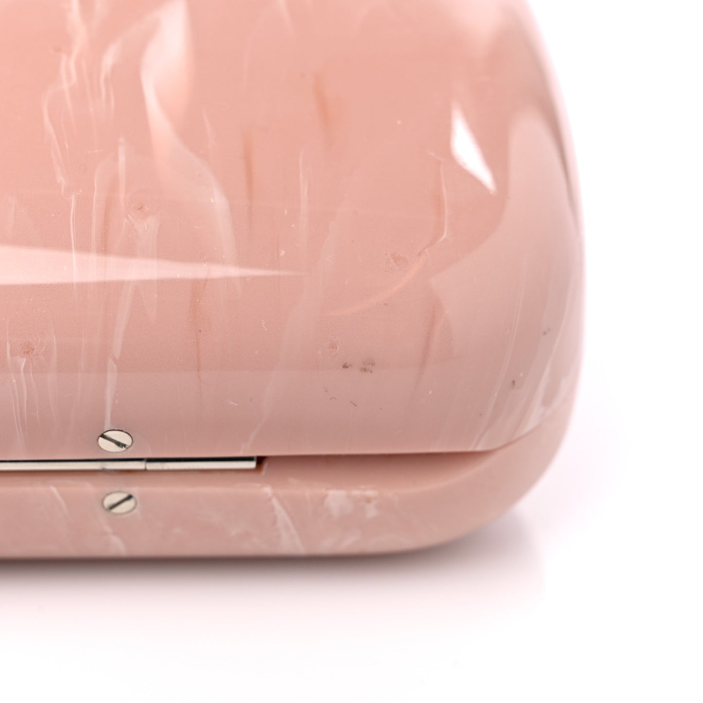 PVC Marble Skull Box Clutch Rose Pink