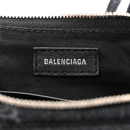 Balenciaga Washed Denim BB Monogram Le Cagole Mini Purse With Chain Black 7 of 12