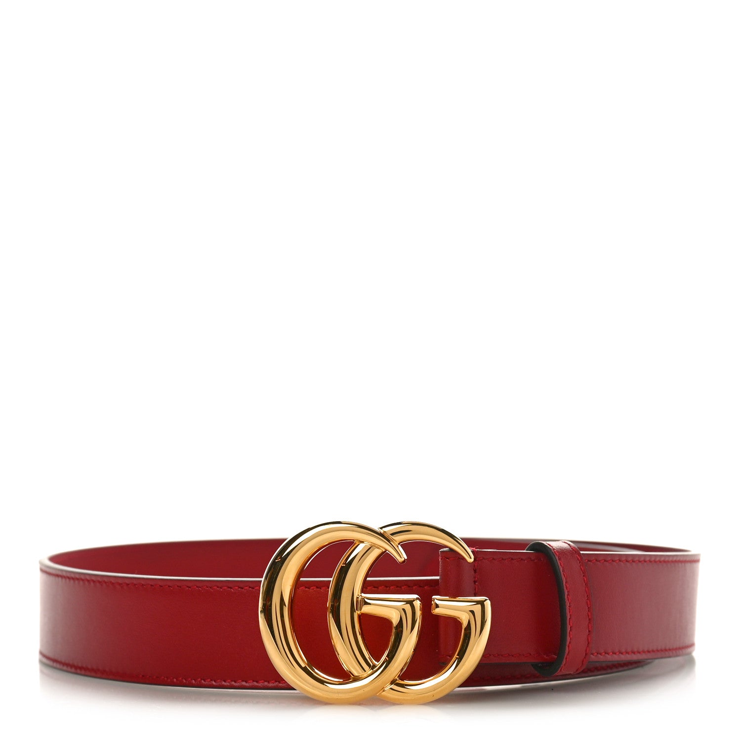 Gucci Plutone Calfskin Double G 30mm Belt 80 32 Rosso 1 of 3