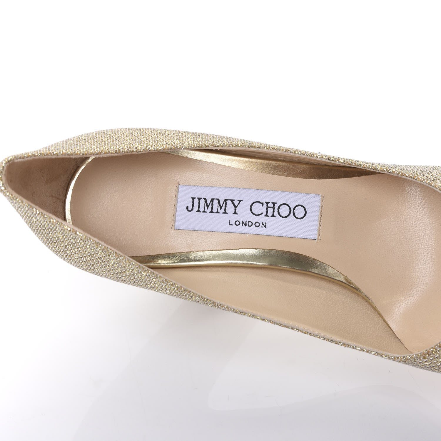 Jimmy Choo Glitter Fabric Billie 85 Pump 35 Champagne 7 of 7