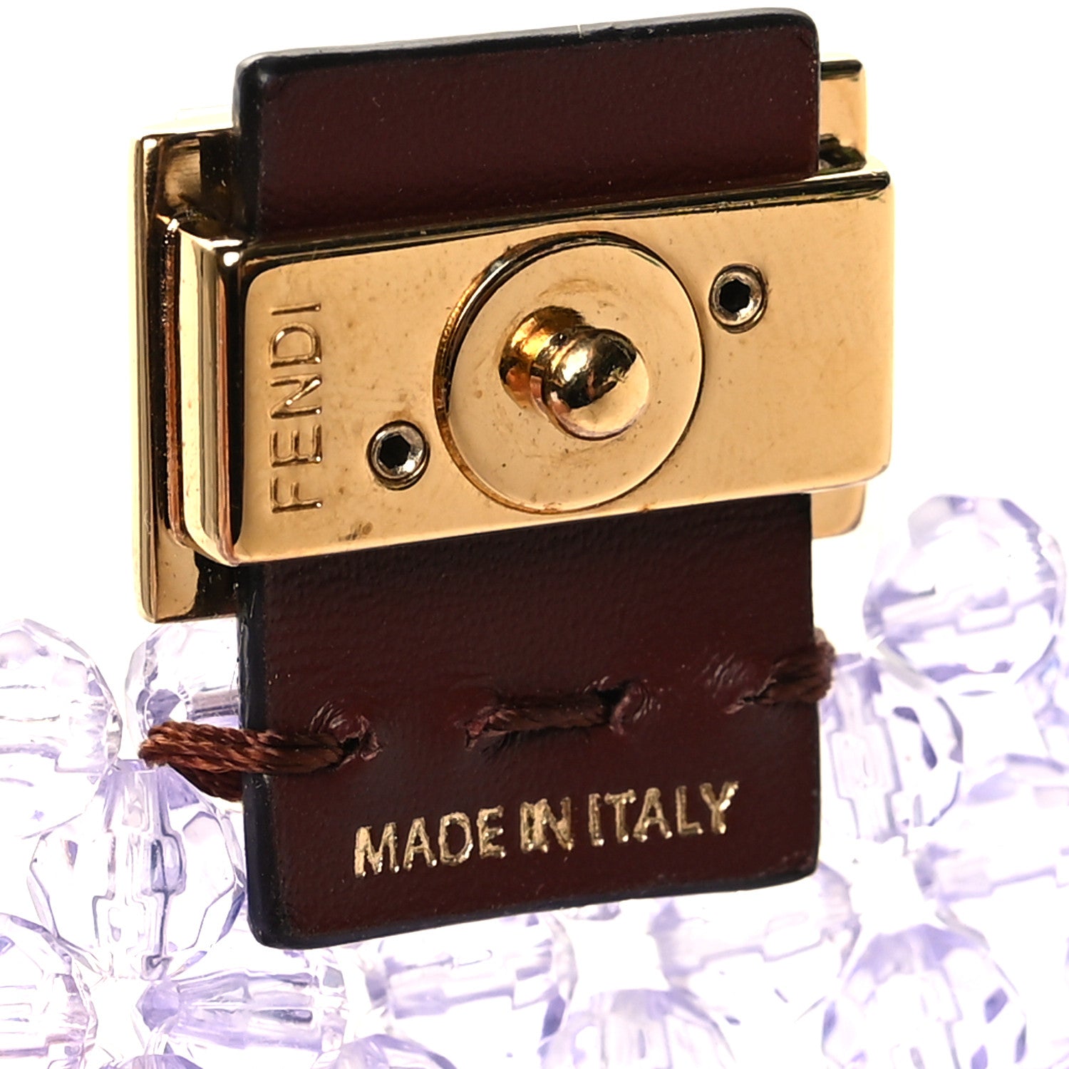 Fendi Enamel Vitello King Beaded Pico Baguette Charm Anemone 6 of 9