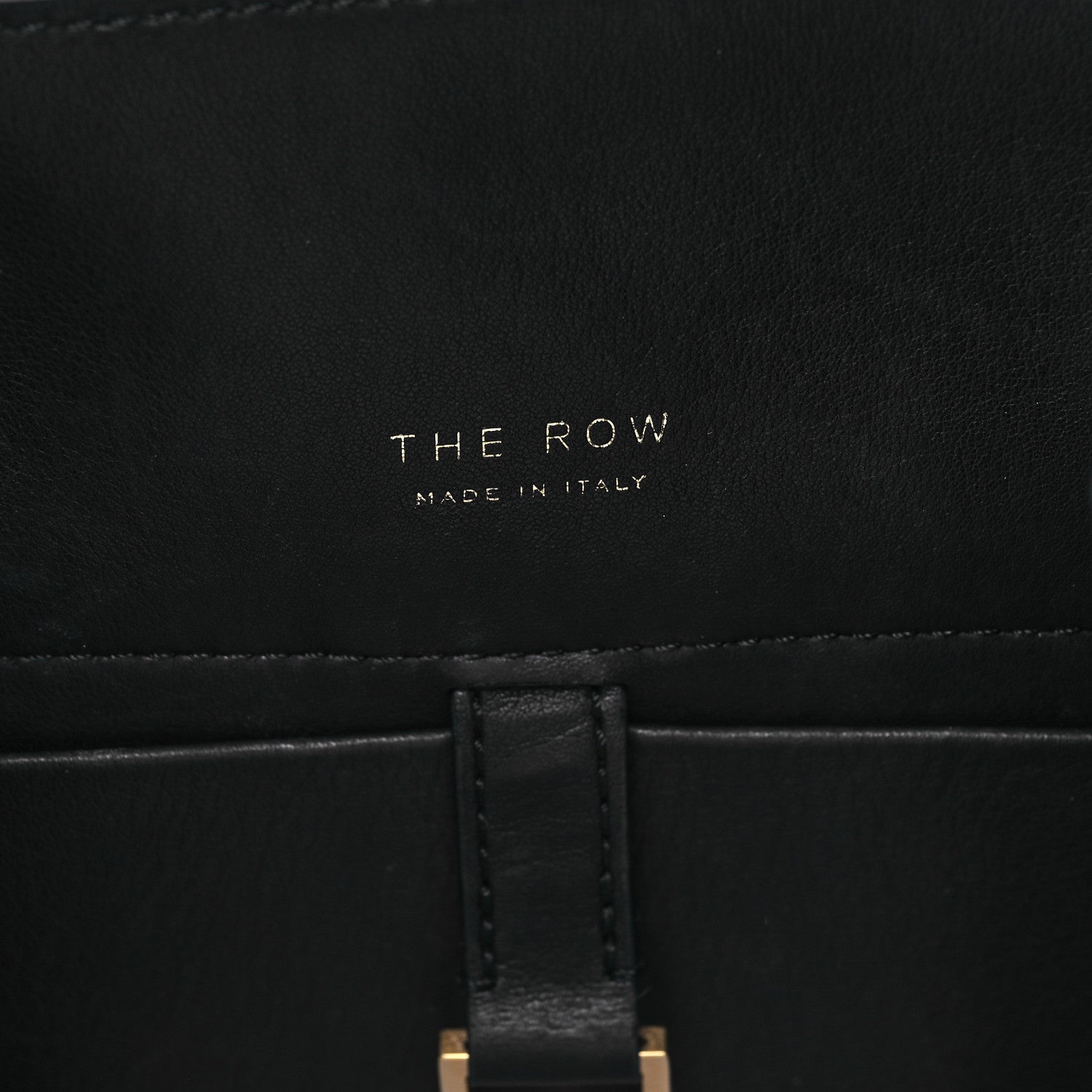 The Row Polished Saddle Calfskin Soft Margaux 10 Bag Black 6 of 9