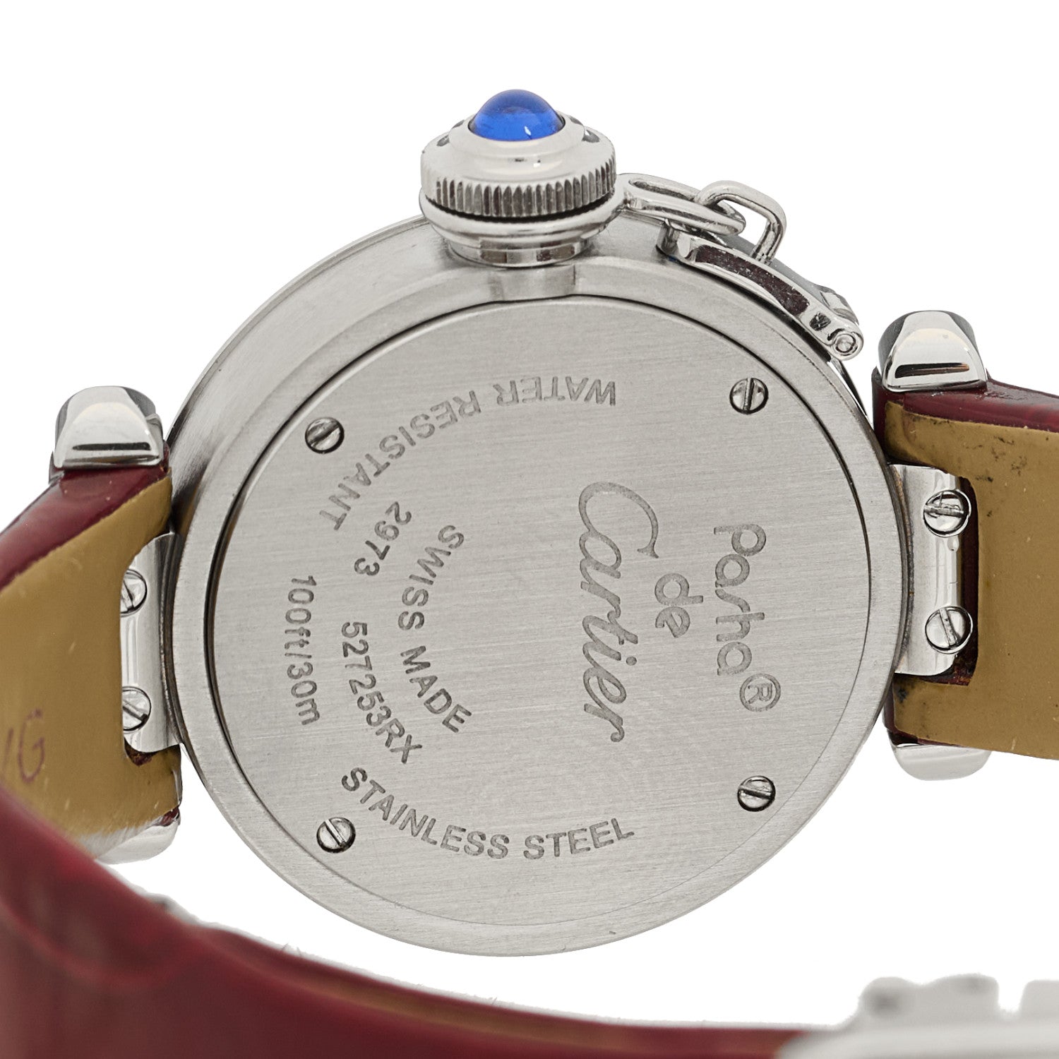 Cartier Stainless Steel Patent 27mm Miss Pasha Quartz Watch Red 4 of 4