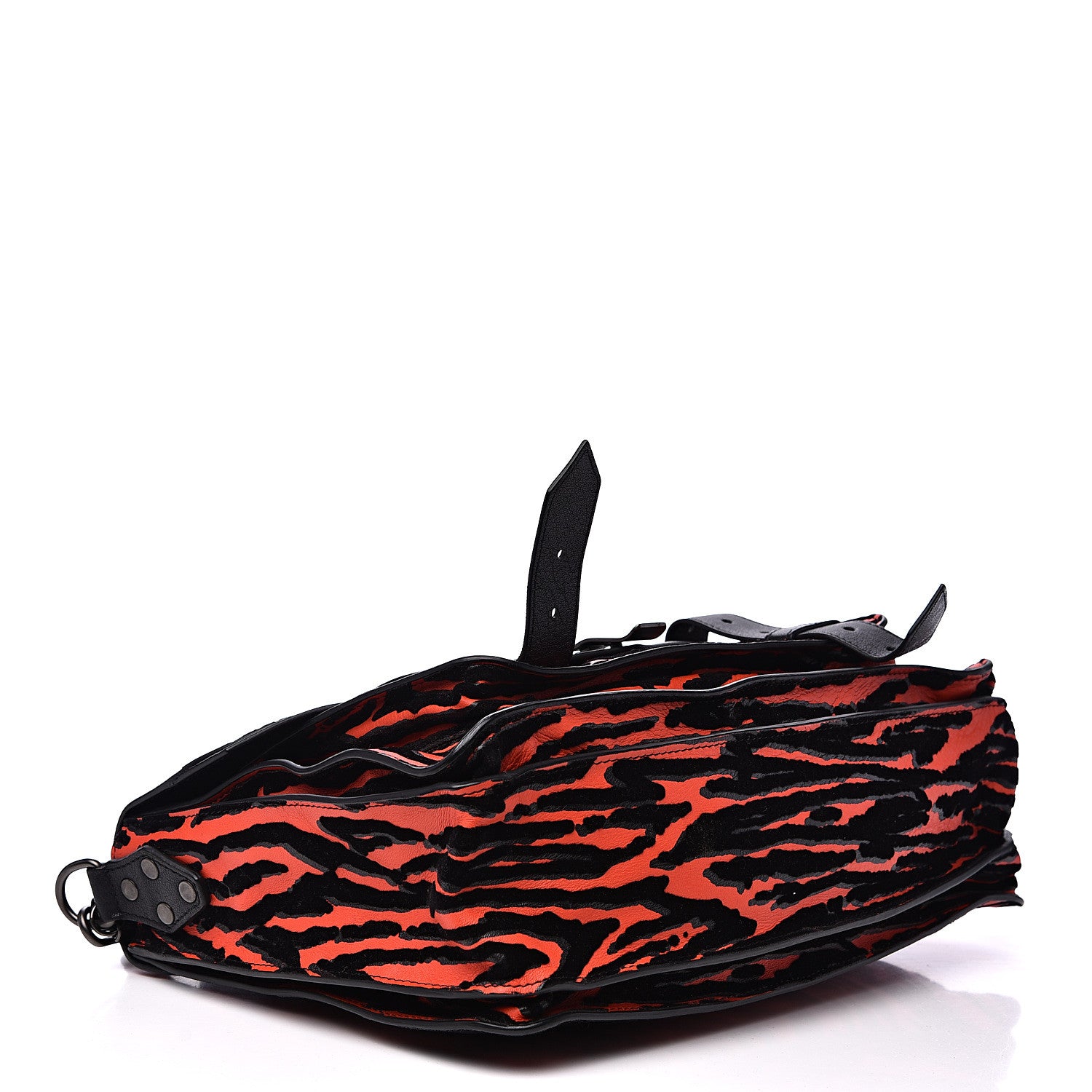 Proenza Schouler Lambskin Velvet Medium Woodgrain PS1 Satchel Black Crimson 3 of 11