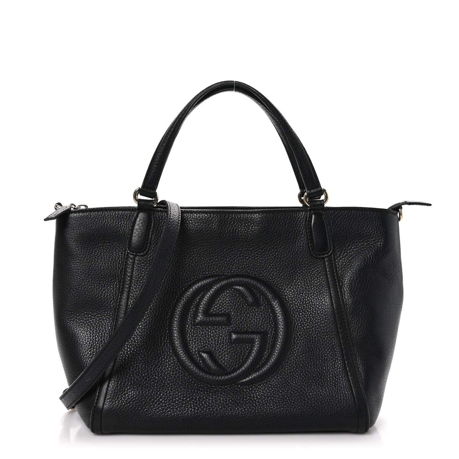 Gucci Pebbled Calfskin Small Soho Top Handle Bag Black 1 of 11