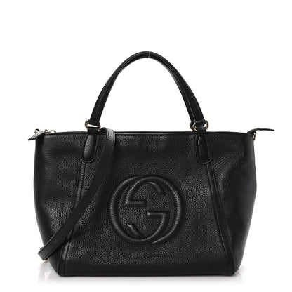 Gucci Pebbled Calfskin Small Soho Top Handle Bag Black 1 of 11