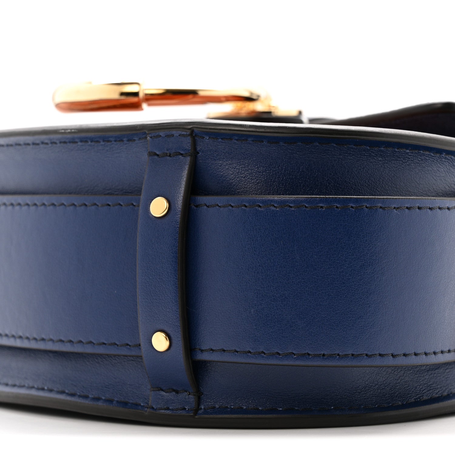 Chloe Shiny Calfskin Crocodile Embossed Small Tess Bag Blue Brown