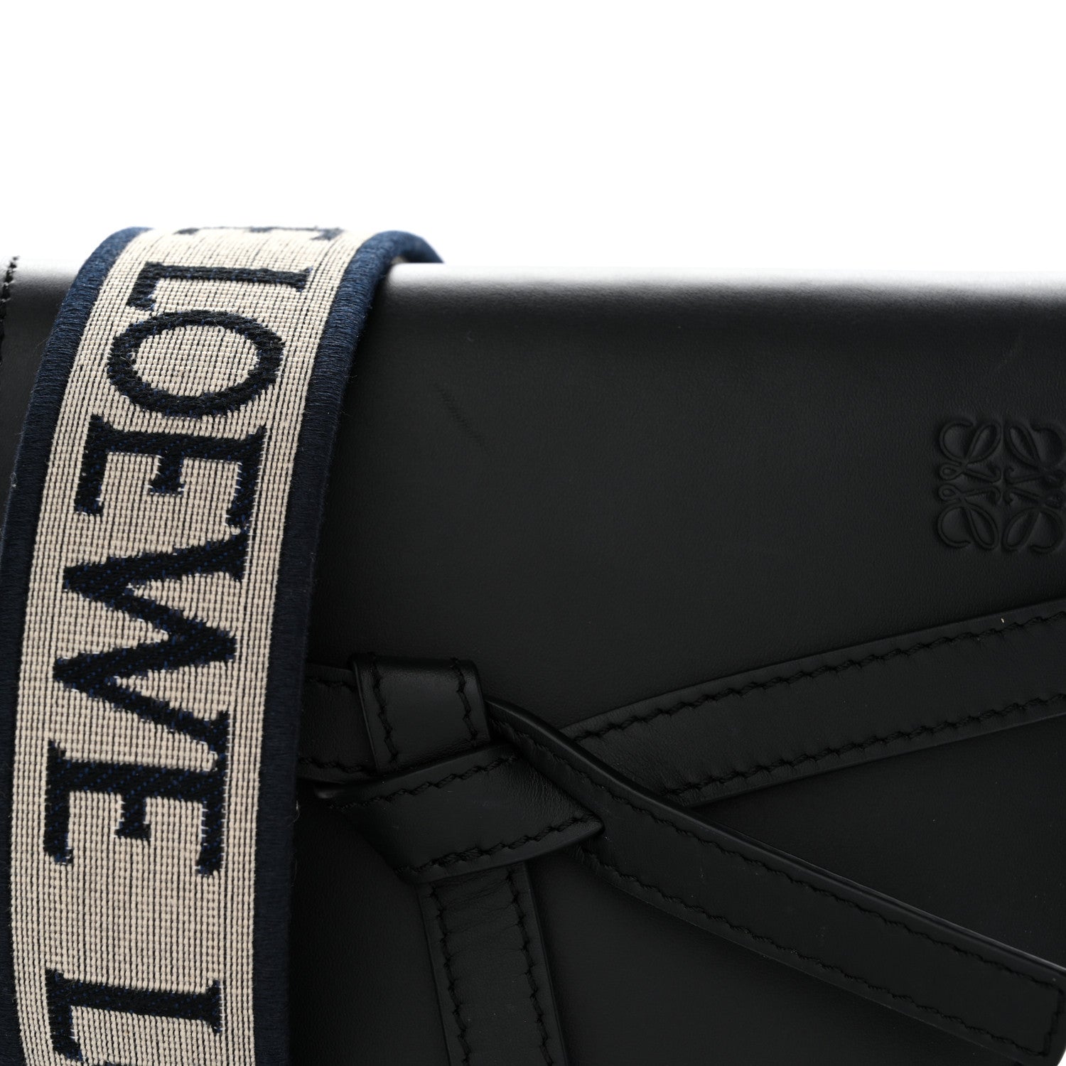 Loewe Calfskin Jacquard Mini Gate Dual Bag Black 7 of 9
