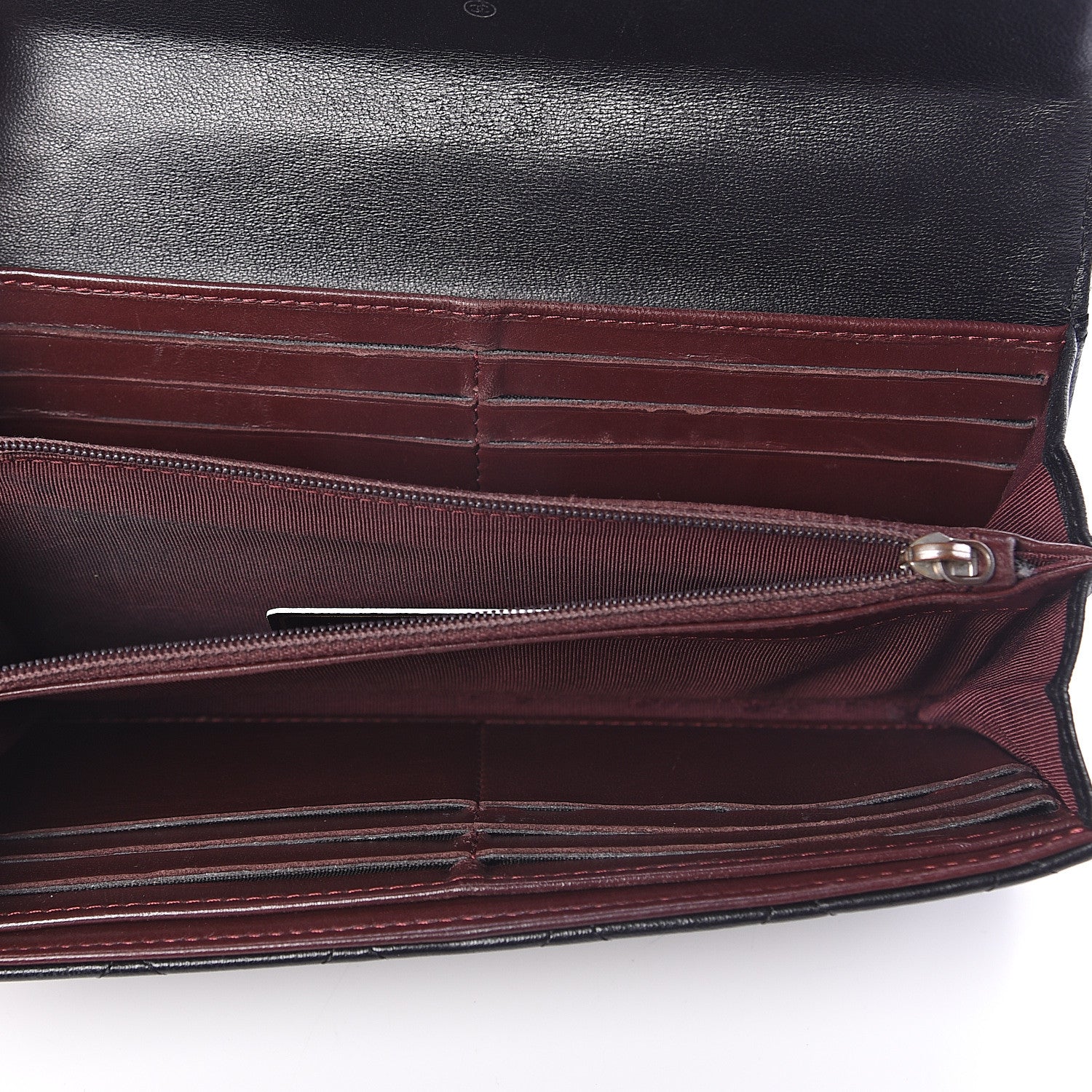 Chanel Lambskin Quilted Large Gusset Flap Wallet Black 4 of 7