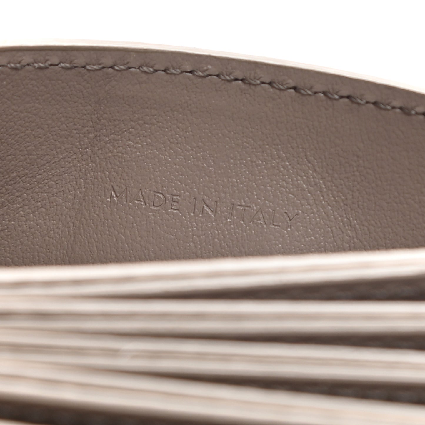 Grained Calfskin Accordion Card Holder Grey
