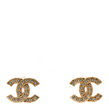 Chanel Crystal CC Earrings Gold 1 of 5