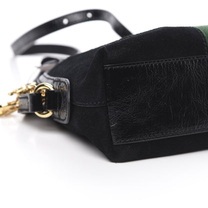 Gucci Suede Patent Web GG Small Ophidia Dome Shoulder Bag Black 8 of 9